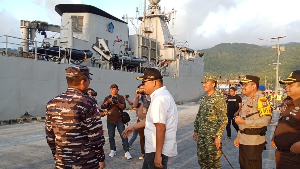 Lanal Tahuna Sambut KRI Nala-363, Perkuat Pengamanan Perbatasan Laut Indonesia