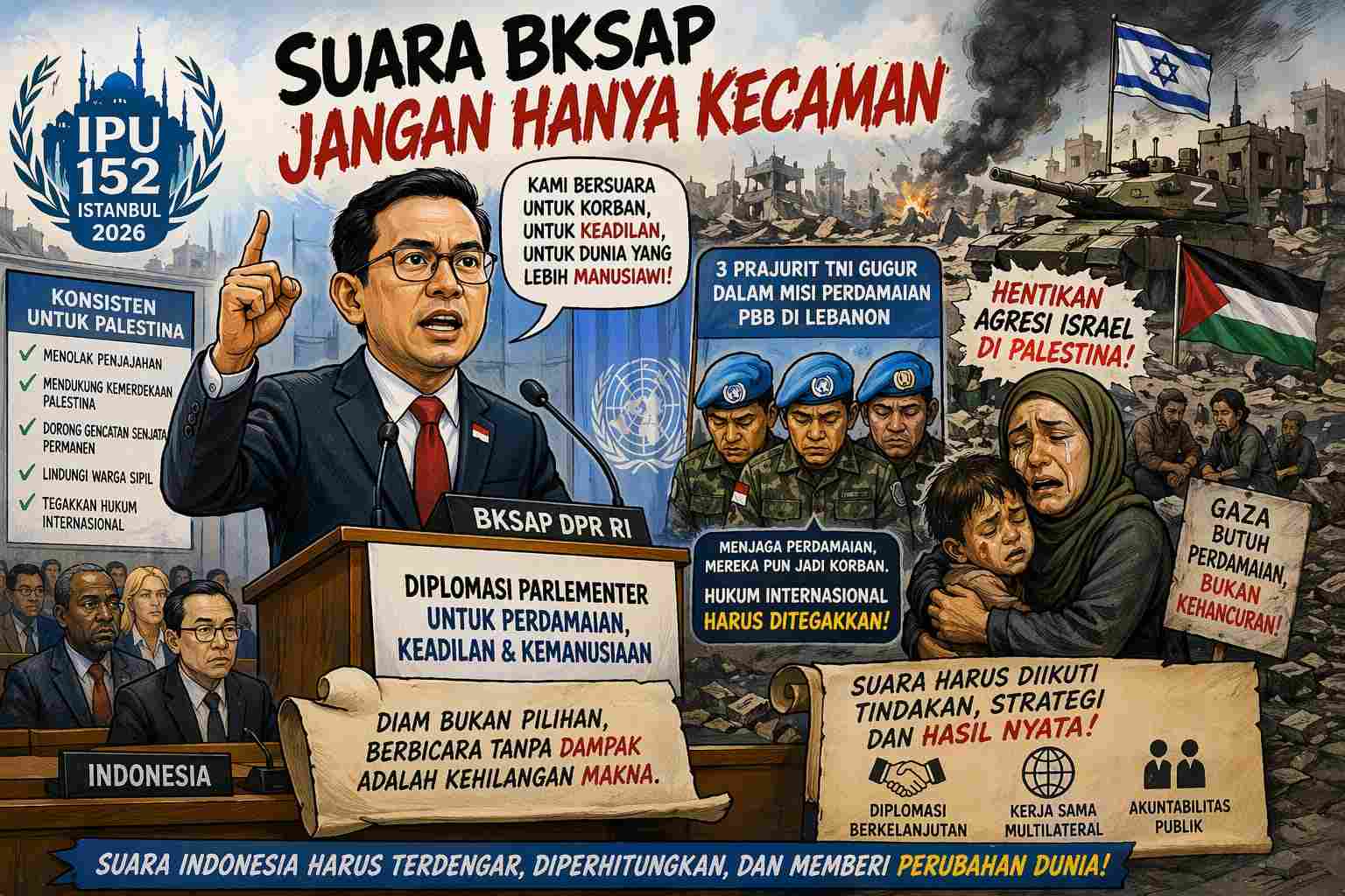Suara BKSAP DPR RI Jangan Hanya Kecaman 