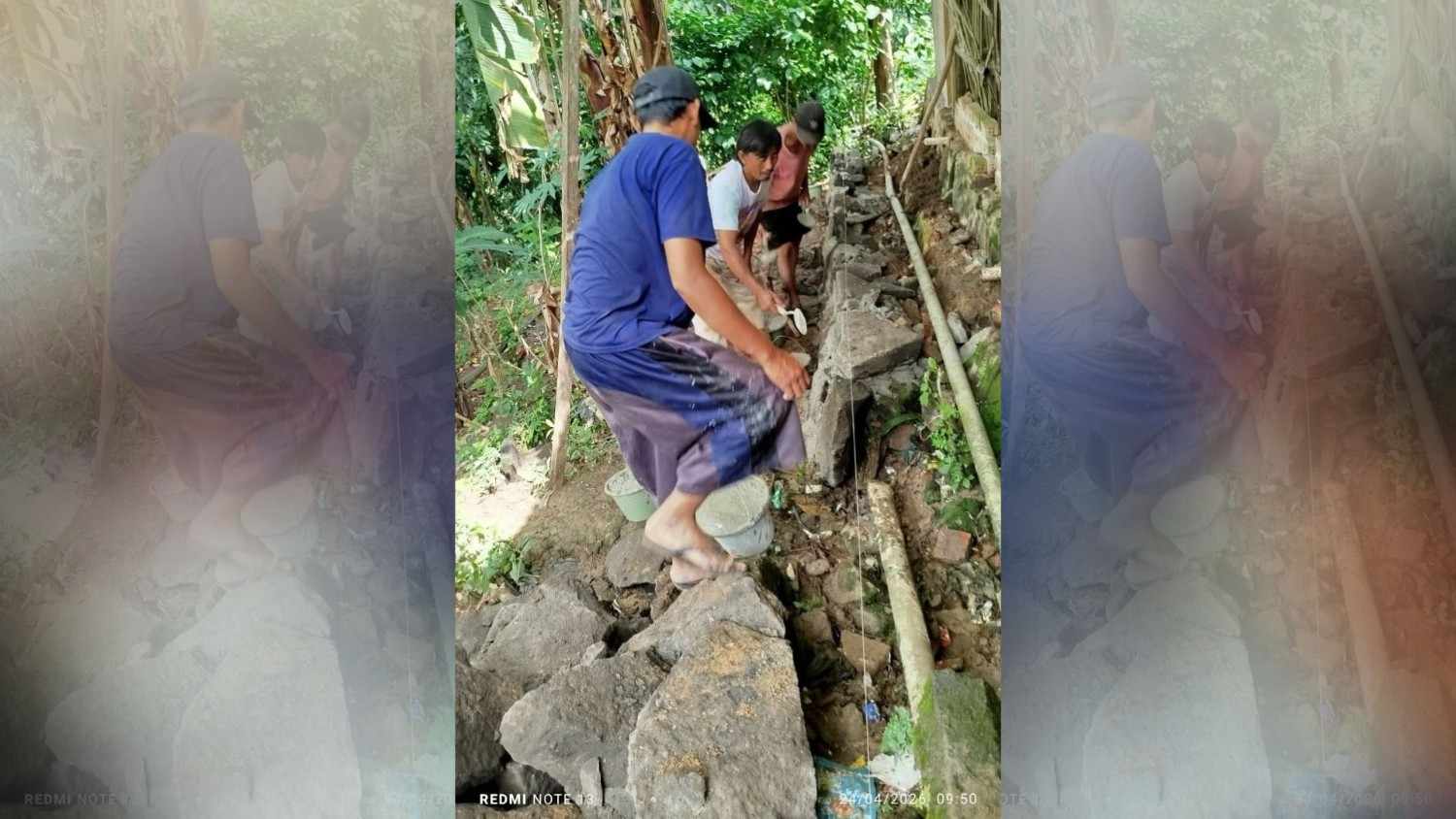 PAC LDII Gunung Labuhan Gotong Royong Perbaiki Drainase dan Fasilitas Umum