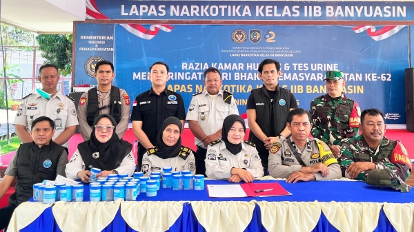 Tanpa Kompromi! Lapas Narkotika Banyuasin Gelar Tes Urin Massal Bersama TNI, Polri, dan BNN