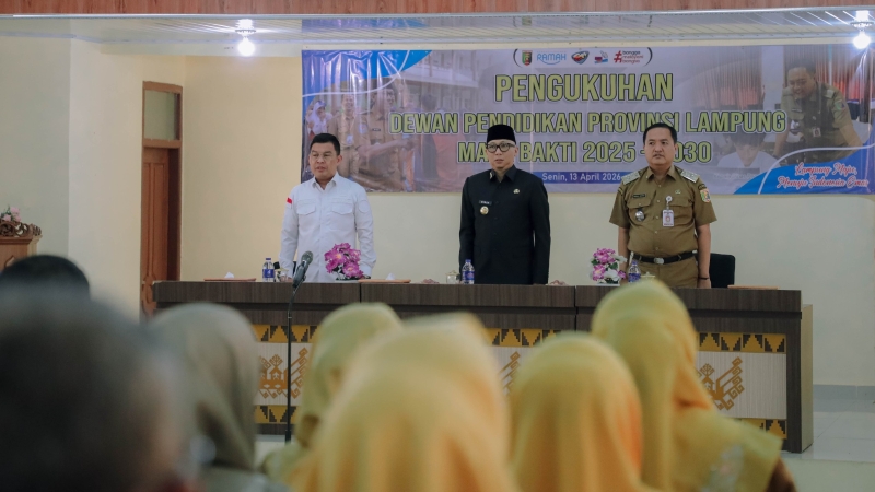 Gubernur Lampung Kukuhkan Dewan Pendidikan 2025–2030, Dorong Sinergi Wujudkan Pendidikan Berkualitas