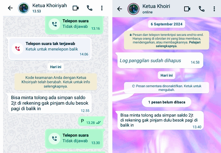 Waspada! Akun WhatsApp Ketua IPJI Tanggamus Diretas, Modus Pinjam Uang