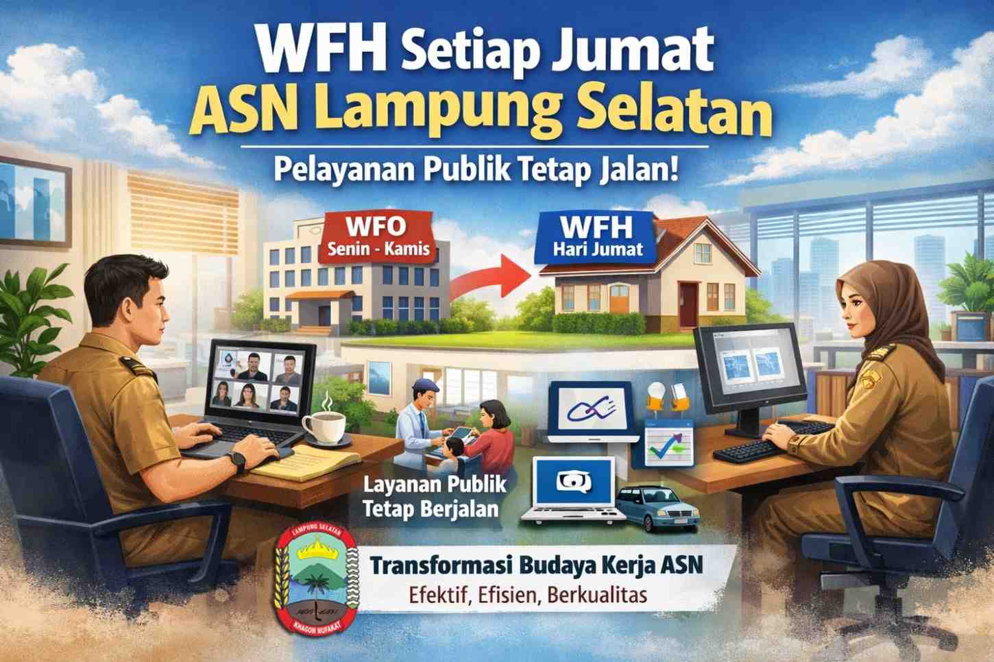 Pemkab Lampung Selatan Terapkan WFH bagi ASN Setiap Jumat