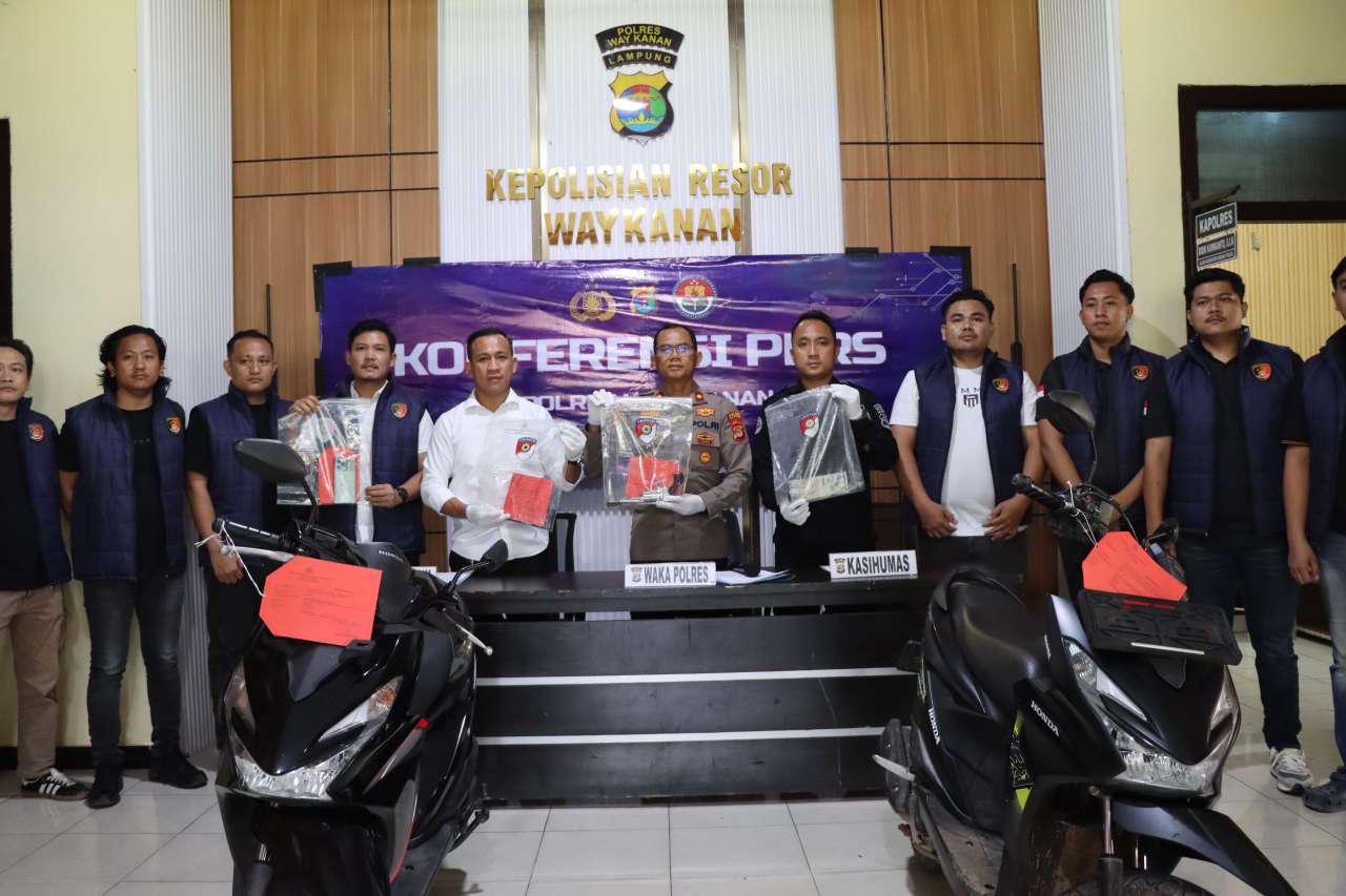Kurang dari 24 Jam, Polres Way Kanan Ringkus Komplotan Begal Bersenpi di Jalinsum