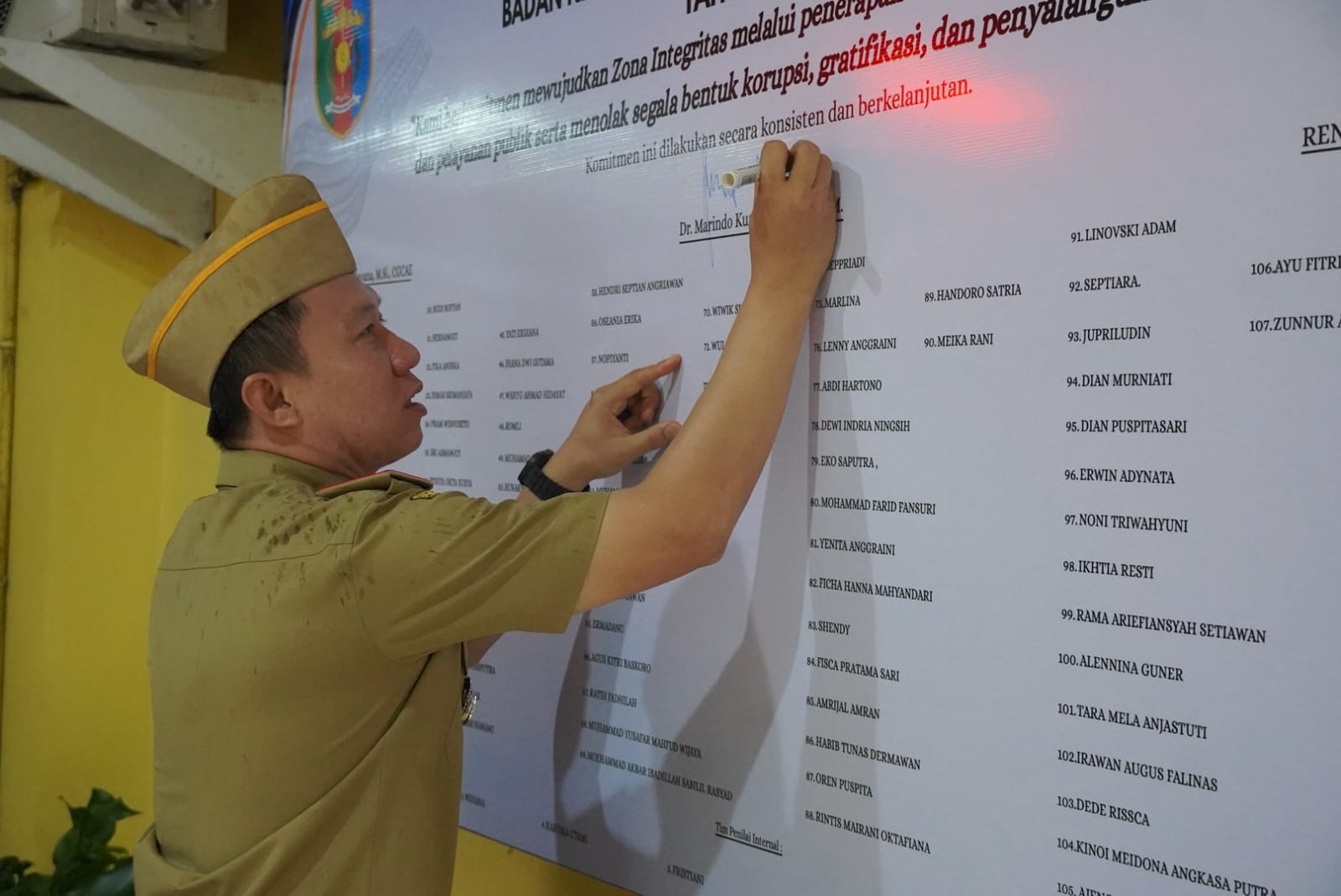 Sekdaprov Lampung Marindo Kurniawan Canangkan Zona Integritas di BKD
