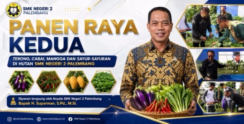 SMKN 2 Palembang Panen Raya Kedua, Tanamkan Jiwa Wirausaha dan Peduli Lingkungan