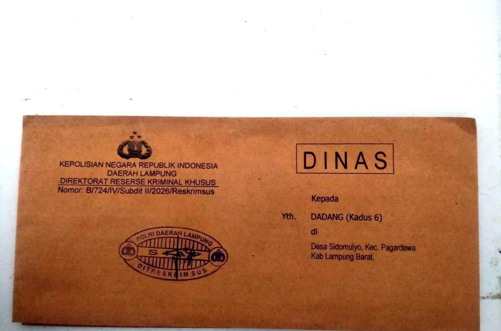 Konflik Lahan Register 43 B Memanas, Pamong Desa Diperiksa Polda Lampung