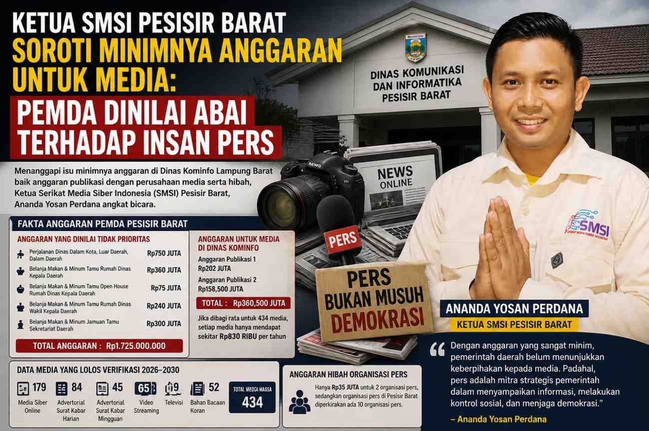 Anggaran Minim, SMSI Soroti Ketimpangan Dukungan untuk Media di Pesisir Barat