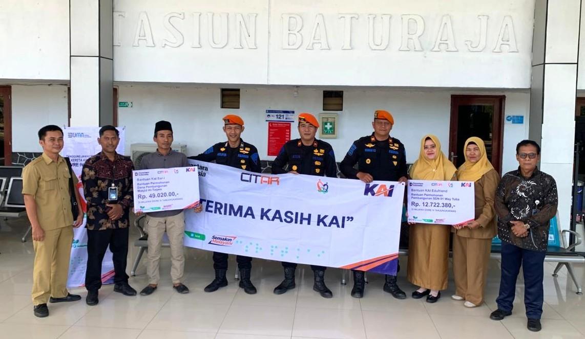 PT KAI Salurkan Bantuan Pembangunan Masjid At-Taqwa di Way Kanan Jelang Iduladha