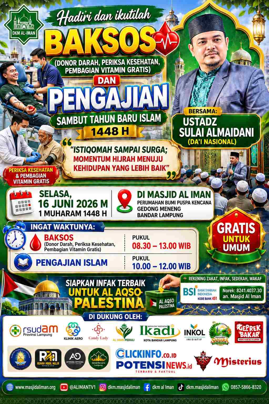 Dr. Triono Ajak Warga Bandar Lampung Jadikan Momentum Hijrah untuk Peduli Sesama