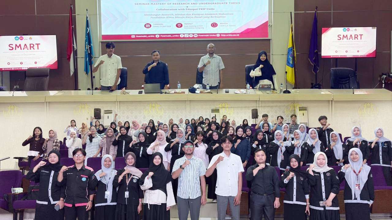 Dorong Riset Berkualitas, Mahasiswa Pendidikan Kimia Unila Dibekali Strategi Susun Skripsi