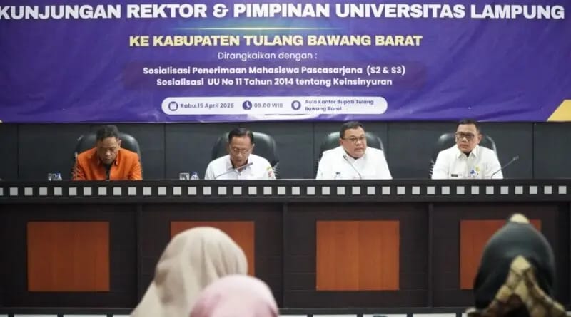 Pemkab Tubaba Gandeng Unila Tingkatkan SDM, Buka Akses Pendidikan Pascasarjana hingga Profesi