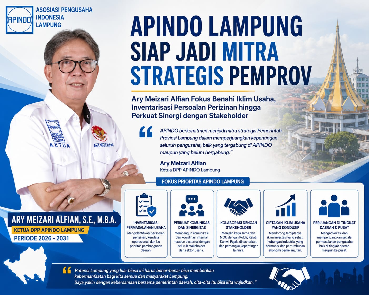 Ary Meizari Rampungkan Kepengurusan APINDO Lampung, Siap Temui Gubernur dan Sambangi DPN