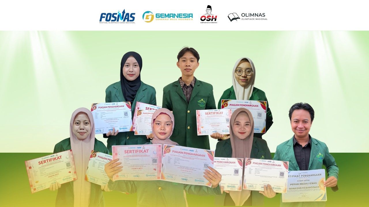 Prestasi Gemilang! Mahasiswa FTK UIN RIL Raih Sederet Medali di Olimpiade Sains Nasional