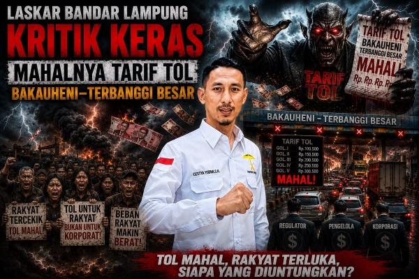 Laskar Bandar Lampung Kritik Tarif Tol Bakter Dinilai Memberatkan, Minta Evaluasi Regulator dan Pengelola