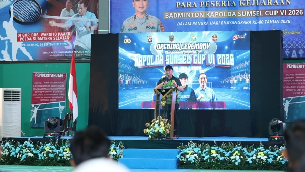 Polda Sumsel Perkuat Sinergi dengan Masyarakat Melalui Kejuaraan Badminton Kapolda Cup VI 2026