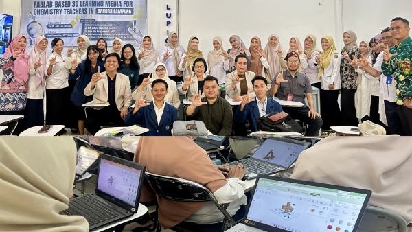 FKIP Unila Latih Guru Kimia Manfaatkan FABLAB untuk Media Pembelajaran 3D