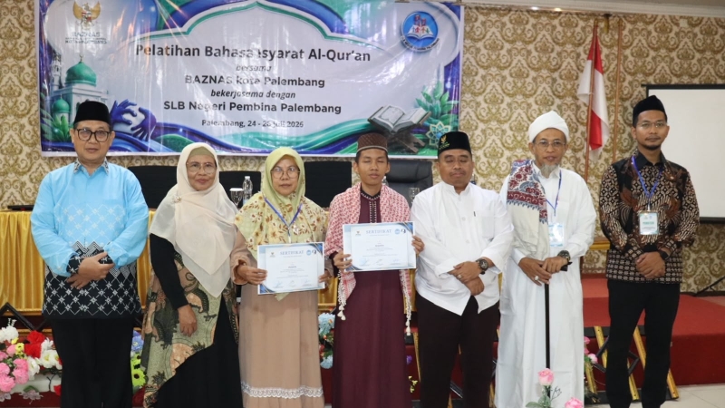 Wujudkan Dakwah Inklusif, BAZNAS Palembang Latih Bahasa Isyarat Al-Qur'an untuk Guru dan Dai