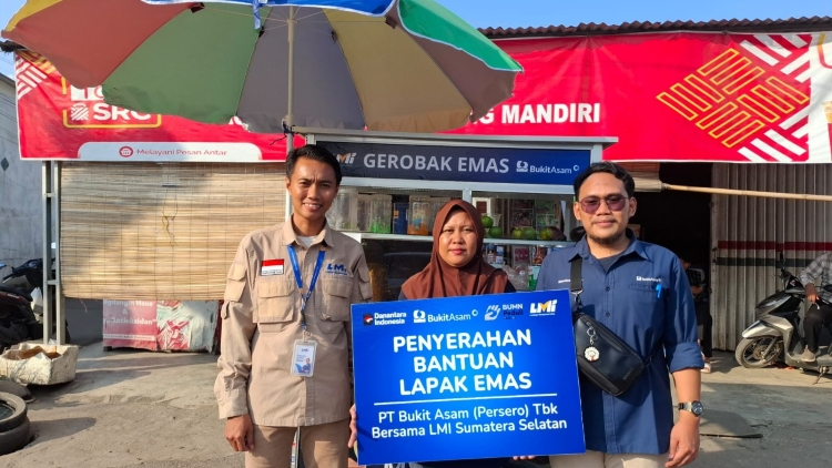 PT Bukit Asam Gandeng LMI Sumsel Salurkan Program Lapak Emas untuk Pelaku UMKM