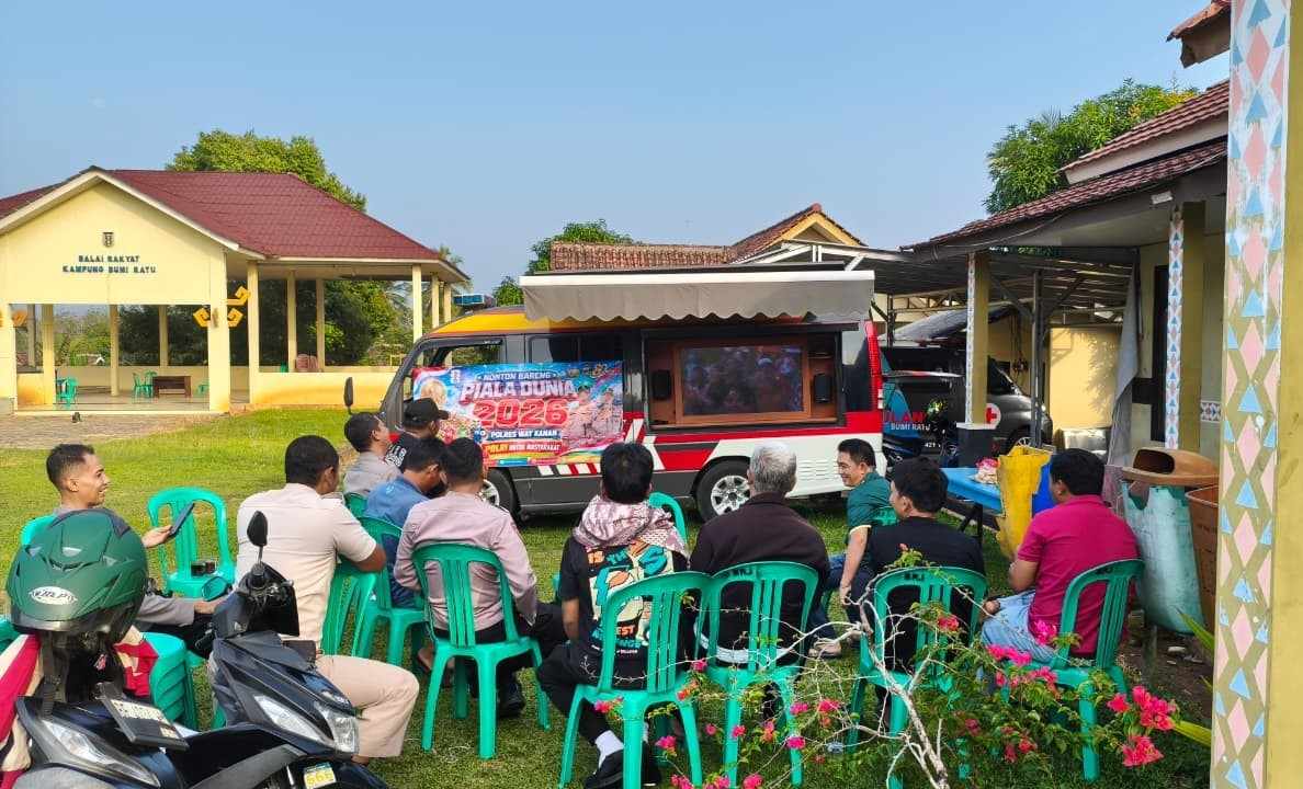 Polres Way Kanan Nobar Portugal vs Kroasia, Pererat Kedekatan Polri dan Masyarakat