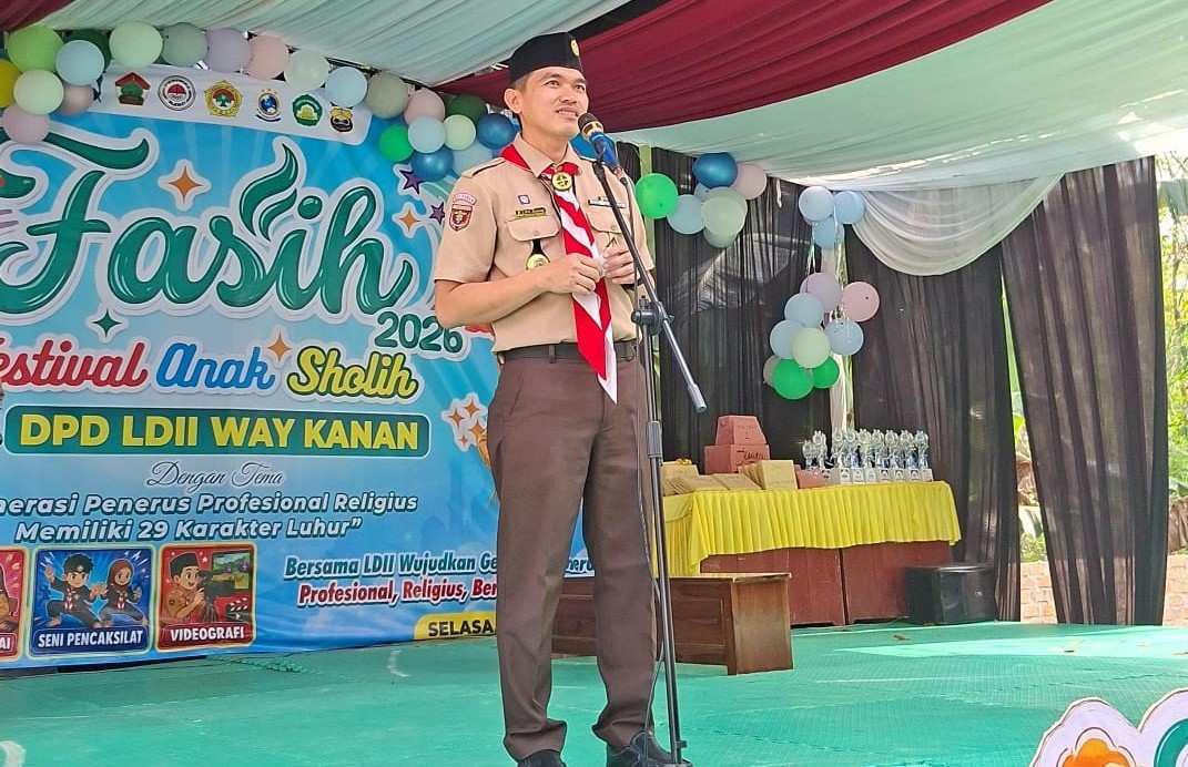 Ketua Kwarcab Pramuka Way Kanan Buka Festival Anak Sholih 2026, Tekankan Pentingnya Pembinaan Karakter