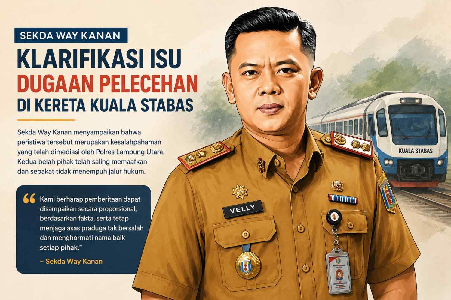 Sekda Way Kanan Klarifikasi Isu Dugaan Pelecehan di Kereta Kuala Stabas