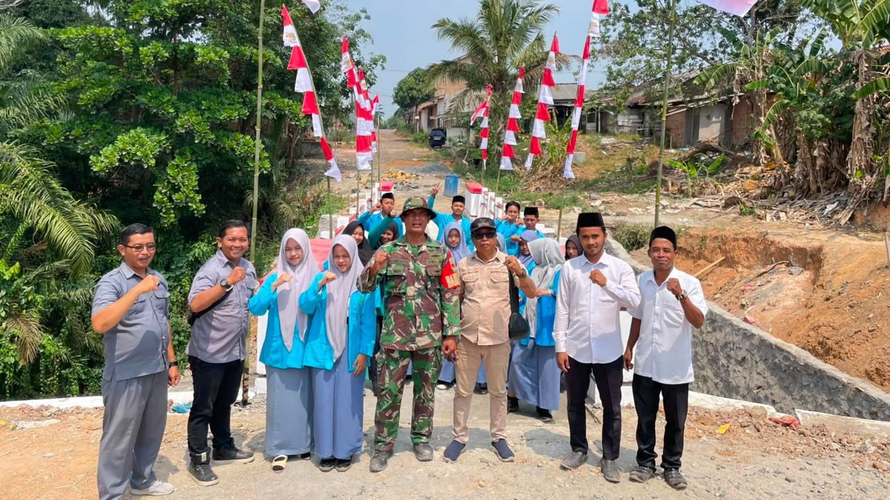Jembatan Beton Garuda di Serupa Indah Way Kanan Rampung 100 Persen, TNI dan Warga Gotong Royong
