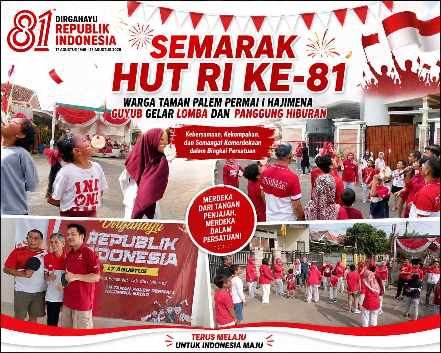 Guyub Rukun Warga Hajimena Sambut HUT ke-81 RI Lewat Aneka Lomba dan Doa Bersama