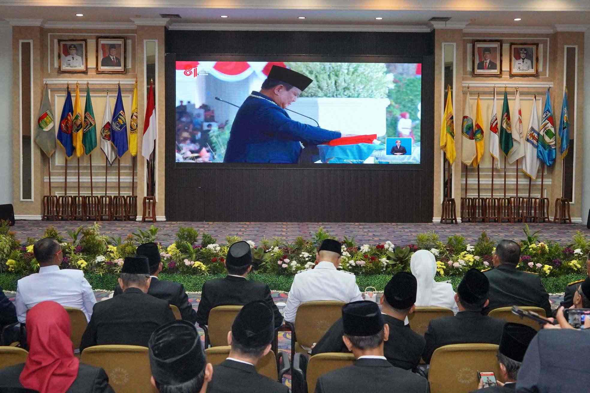 Rayakan HUT ke-81 RI, Jajaran Forkopimda Lampung Saksikan Detik-detik Proklamasi Virtual
