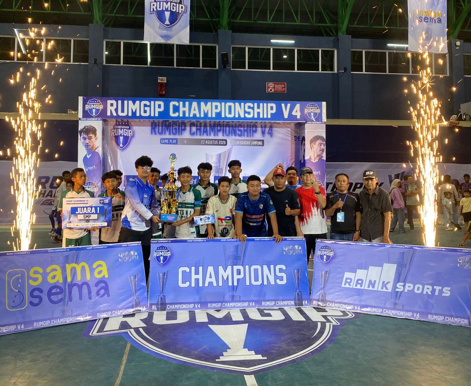 Tumbangkan SMPN 14 Bandar Lampung, MTSN 4 Lamsel Juara 1 Futsal Rumgip Championship V4