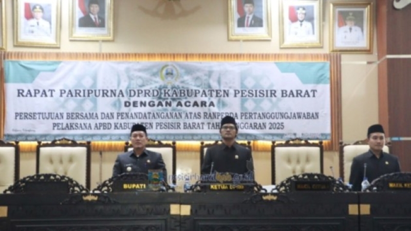 DPRD Pesisir Barat Setujui Ranperda Pertanggungjawaban APBD 2025, Masuk Tahap Evaluasi Gubernur