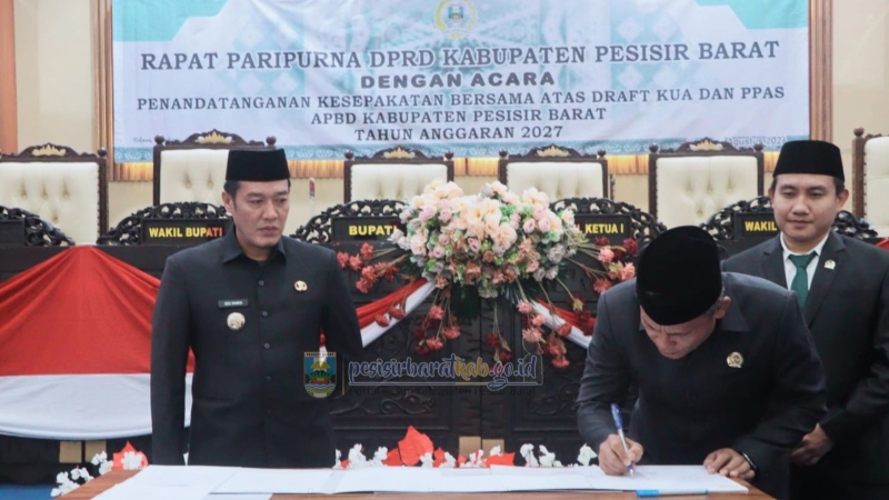 Bupati Dedi Irawan dan DPRD Pesisir Barat Sepakati KUA-PPAS APBD 2027