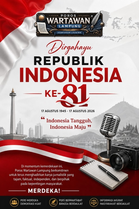 Poros Wartawan Lampung Peringati HUT ke-81 RI, Teguhkan Peran Pers untuk Indonesia