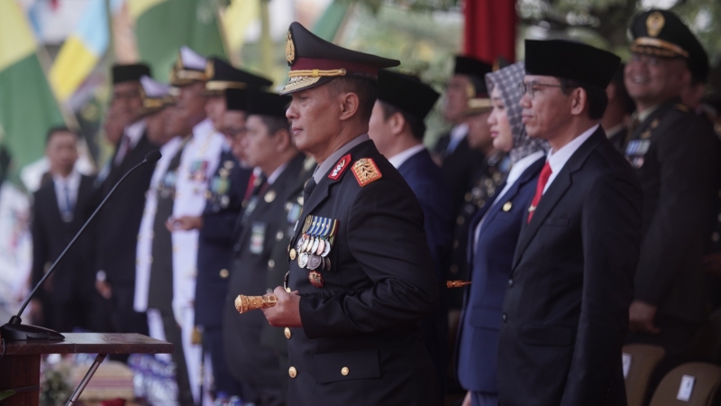 Upacara Penurunan Bendera HUT ke-81 RI di Lampung Berlangsung Khidmat