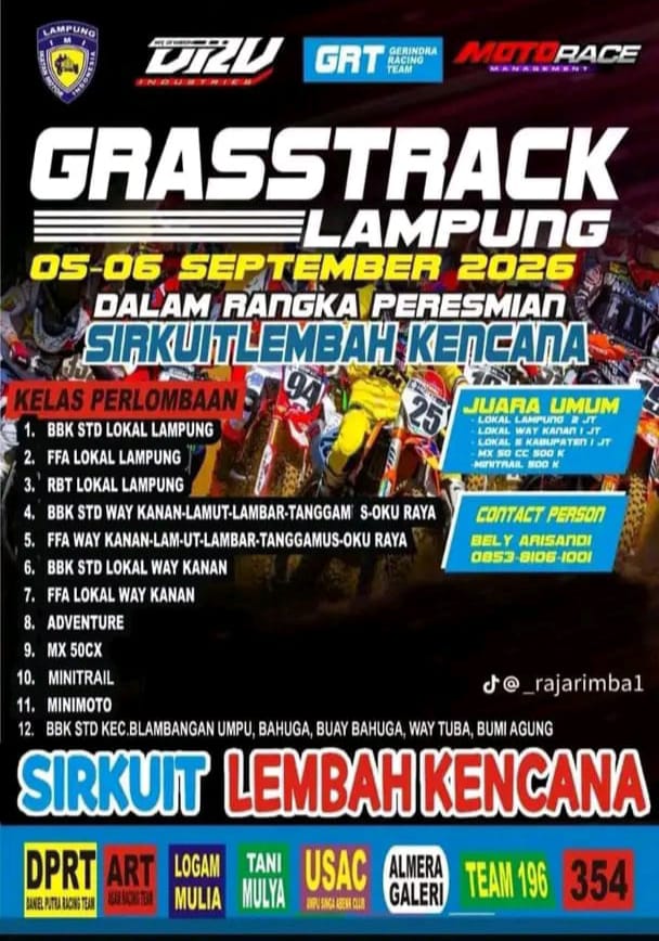 Grasstrack Lampung Siap Guncang Sirkuit Lembah Kencana, Tiket Gratis!