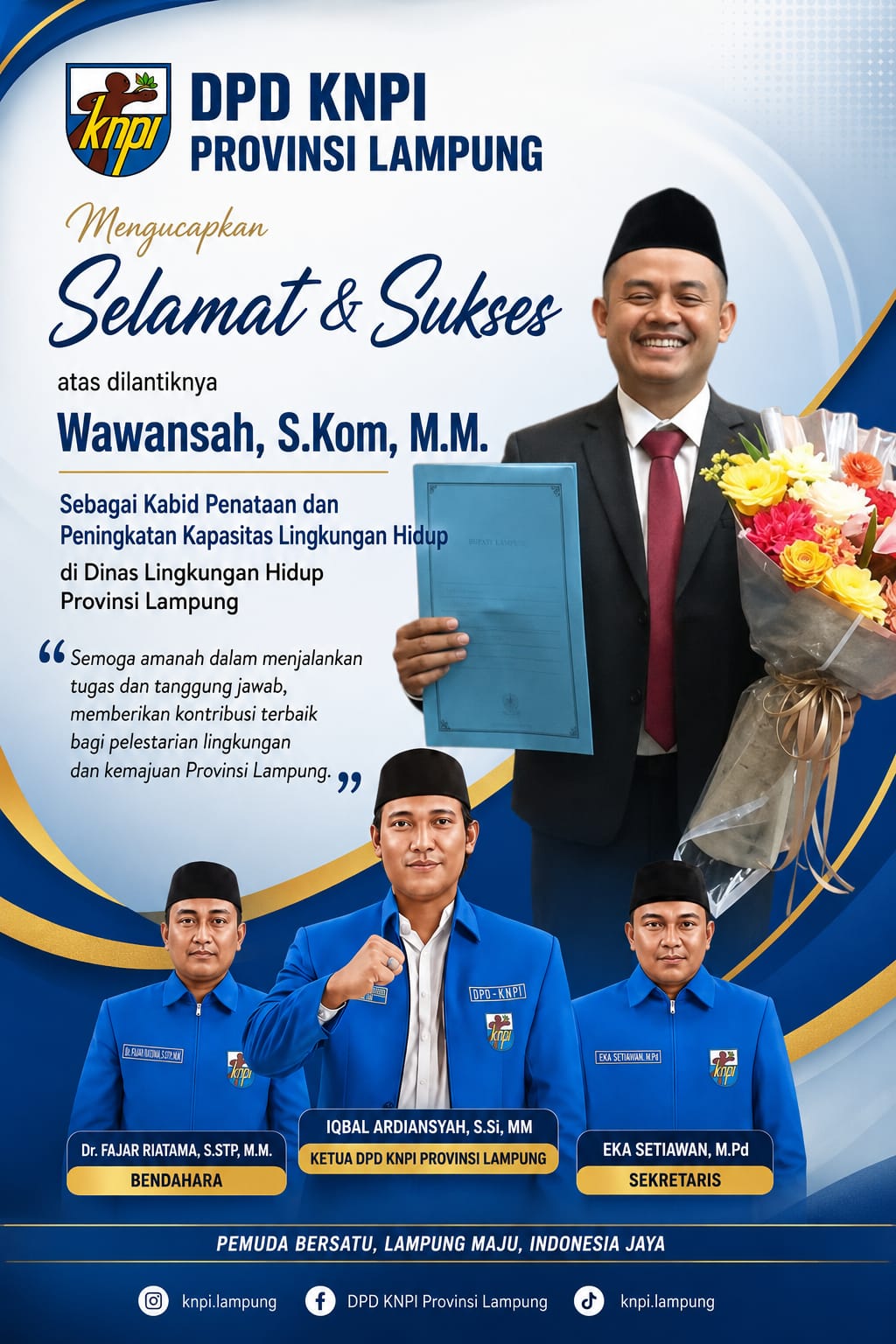Beri Selamat ke Wawansah, Iqbal Ardiansyah: Jalankan Tugas DLH Secara Profesional