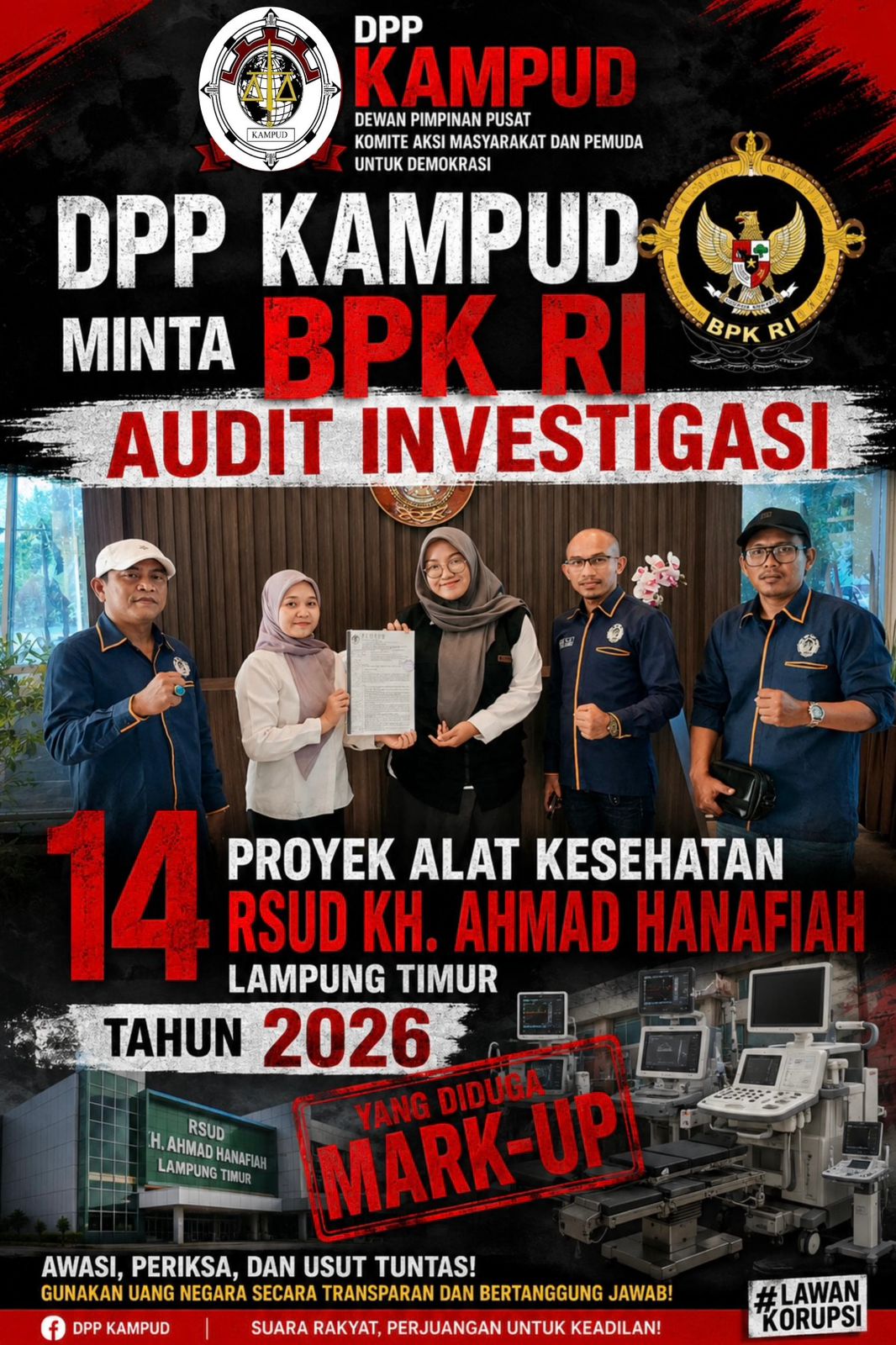 Bongkar Dugaan Pengondisian 14 Paket Alkes Lamtim, KAMPUD Siap Lapor KPK dan Kejagung