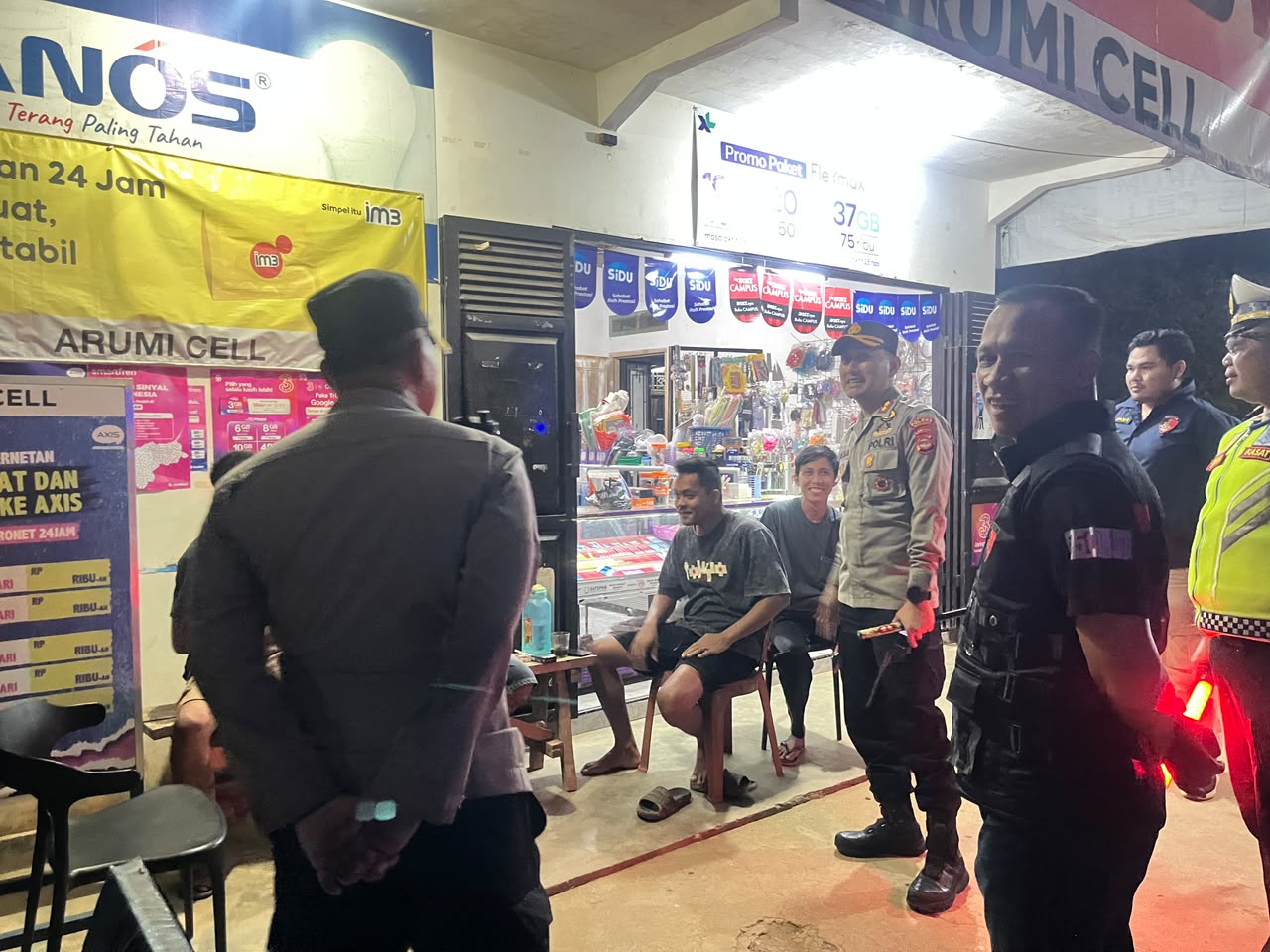 Tekan Angka Kriminalitas C3, Kapolres Way Kanan Turun Langsung Pimpin Patroli Malam