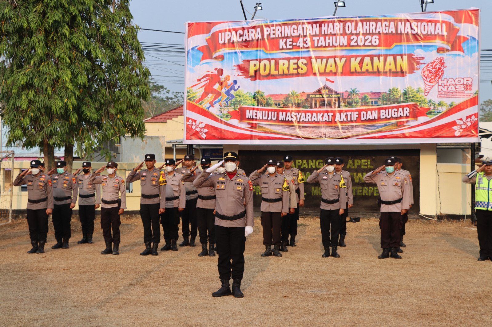 Jaga Ketangguhan Mental dan Raga, Polres Way Kanan Gelar Upacara Haornas 2026